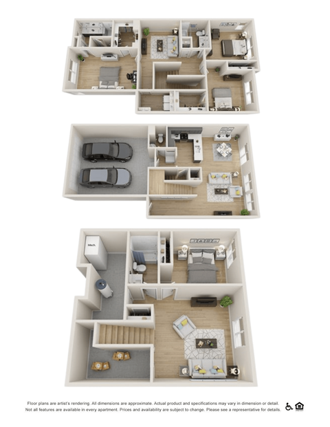 Floor plan for 4 beds, 3.5 baths, 2772 sqft